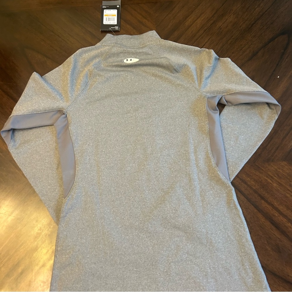 Under Armour Women Neck T-Shirt, Charcoal Light Heather Small New - Picture 5 of 7